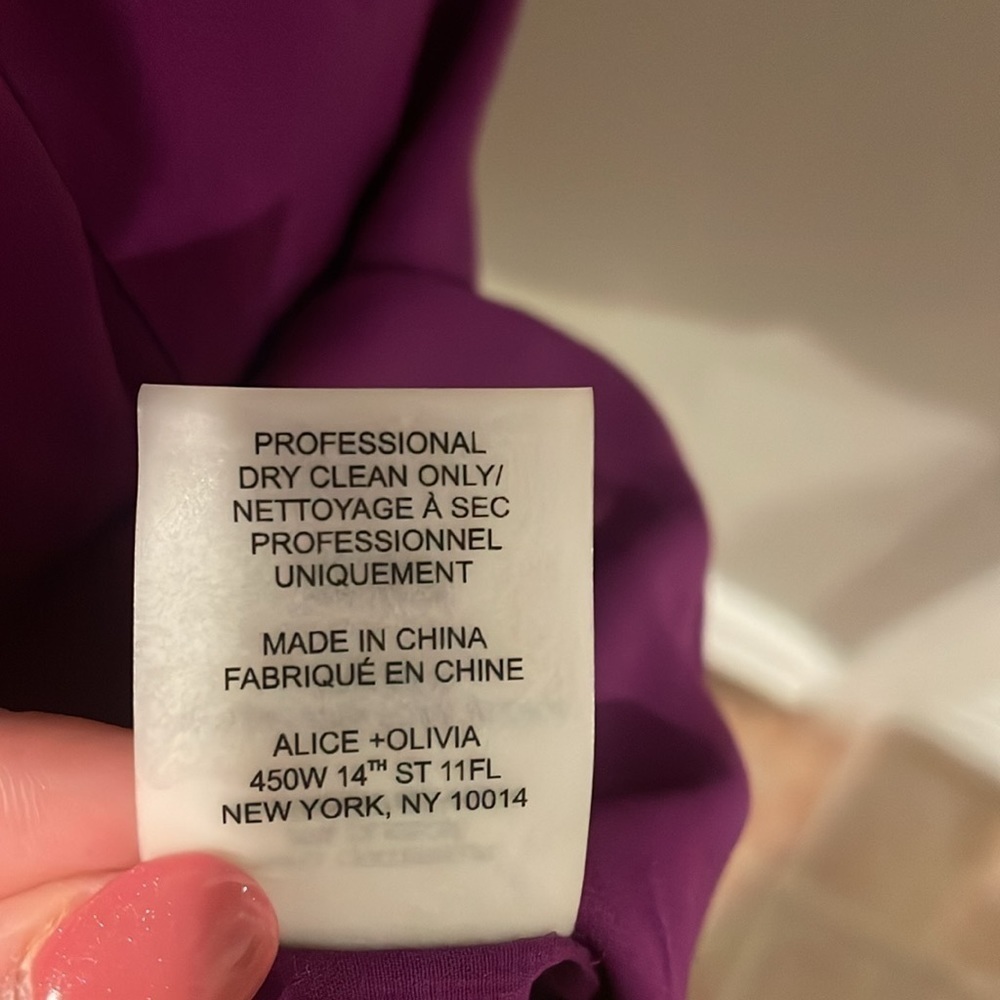 NWOT Alice + Olivia Purple Silk Mini Dress Size Small - Picture 7 of 10